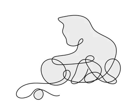 Ilustración de un gato en calma